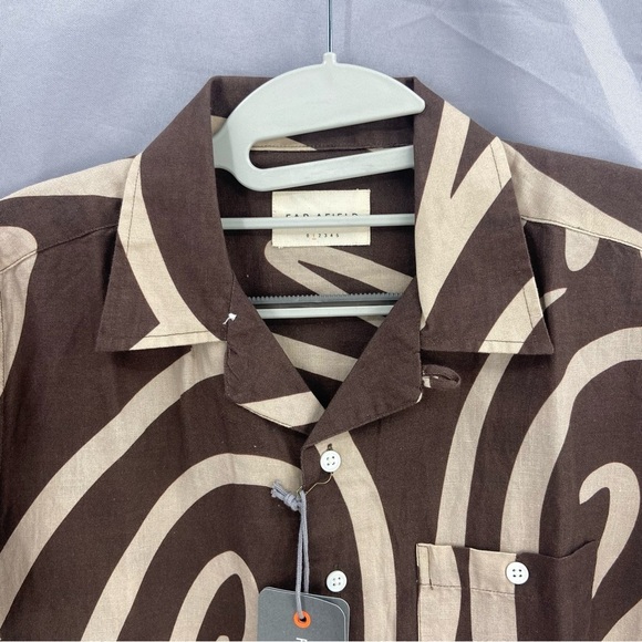 Far Afield Selleck Short Sleeve Shirt Desert Palm Button Front Size Small NWT - Picture 9 of 9
